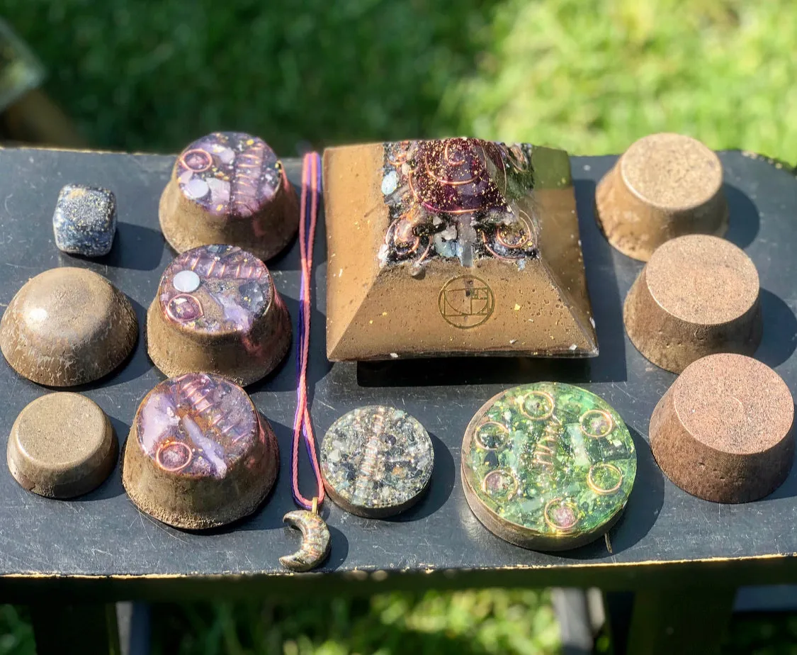 The “Family Pack” - 8-Sided Radionics Large Giza  (15 Hz), 6 Towerbusters, Smart Meter & Wi-Fi/Microwave Shields, 1 Amulet, 2 phone shields & 3 Freebies, 6 for repeat buyer ($243 in savings!)