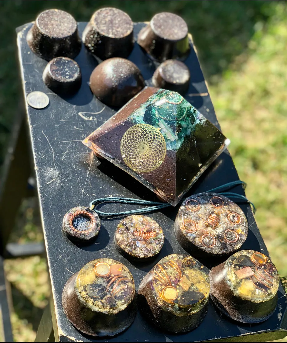 The “Family Pack” - 8-Sided Radionics Large Giza  (15 Hz), 6 Towerbusters, Smart Meter & Wi-Fi/Microwave Shields, 1 Amulet, 2 phone shields & 3 Freebies, 6 for repeat buyer ($243 in savings!)