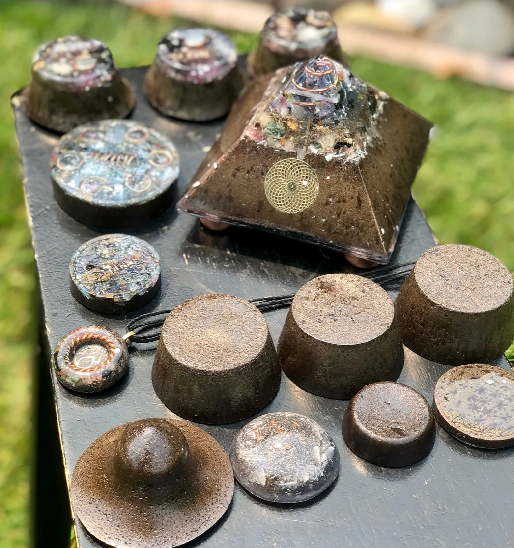 The “Family Pack” - 8-Sided Radionics Large Giza  (15 Hz), 6 Towerbusters, Smart Meter & Wi-Fi/Microwave Shields, 1 Amulet, 2 phone shields & 3 Freebies, 6 for repeat buyer ($243 in savings!)