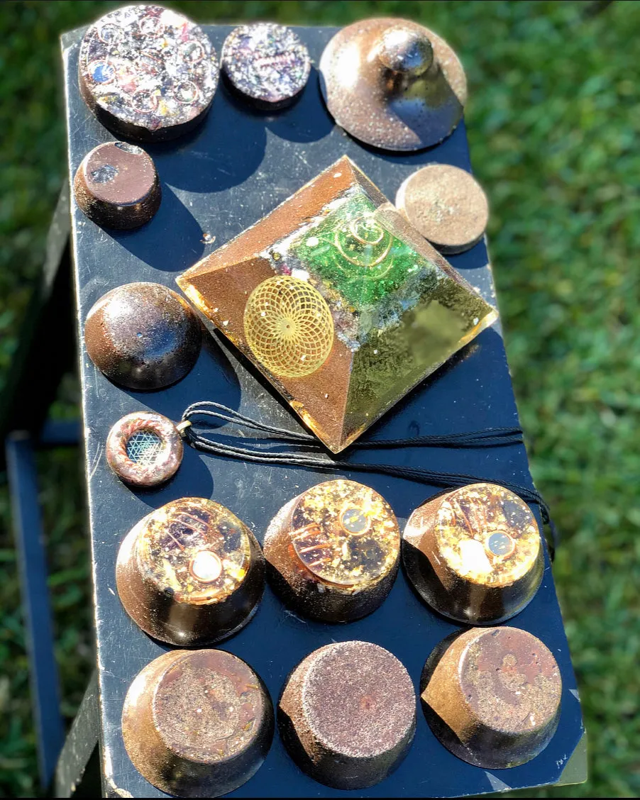 The “Family Pack” - 8-Sided Radionics Large Giza  (15 Hz), 6 Towerbusters, Smart Meter & Wi-Fi/Microwave Shields, 1 Amulet, 2 phone shields & 3 Freebies, 6 for repeat buyer ($243 in savings!)