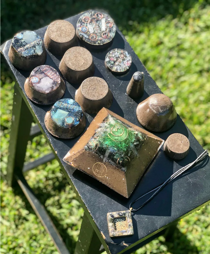 The “Family Pack” - 8-Sided Radionics Large Giza  (15 Hz), 6 Towerbusters, Smart Meter & Wi-Fi/Microwave Shields, 1 Amulet, 2 phone shields & 3 Freebies, 6 for repeat buyer ($243 in savings!)
