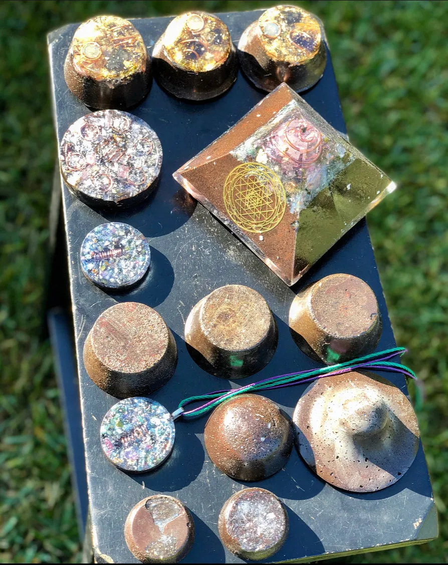 The “Family Pack” - 8-Sided Radionics Large Giza  (15 Hz), 6 Towerbusters, Smart Meter & Wi-Fi/Microwave Shields, 1 Amulet, 2 phone shields & 3 Freebies, 6 for repeat buyer ($243 in savings!)