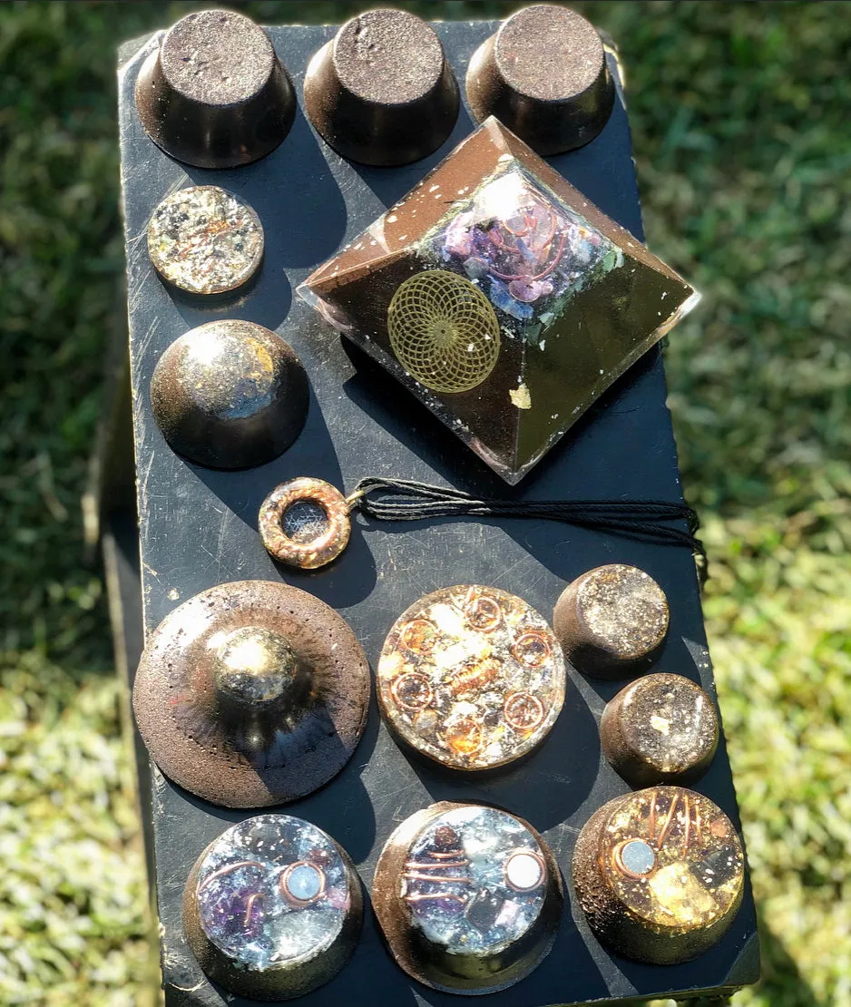 The “Family Pack” - 8-Sided Radionics Large Giza  (15 Hz), 6 Towerbusters, Smart Meter & Wi-Fi/Microwave Shields, 1 Amulet, 2 phone shields & 3 Freebies, 6 for repeat buyer ($243 in savings!)