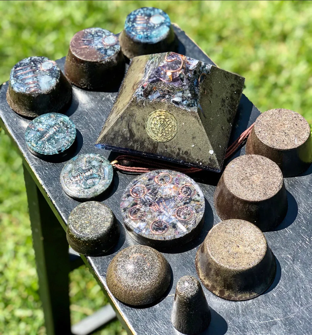 The “Family Pack” - 8-Sided Radionics Large Giza  (15 Hz), 6 Towerbusters, Smart Meter & Wi-Fi/Microwave Shields, 1 Amulet, 2 phone shields & 3 Freebies, 6 for repeat buyer ($243 in savings!)