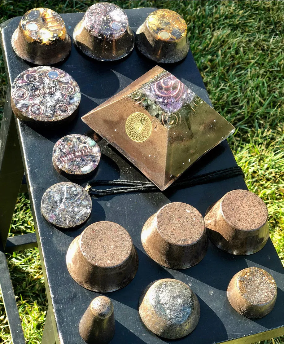 The “Family Pack” - 8-Sided Radionics Large Giza  (15 Hz), 6 Towerbusters, Smart Meter & Wi-Fi/Microwave Shields, 1 Amulet, 2 phone shields & 3 Freebies, 6 for repeat buyer ($243 in savings!)