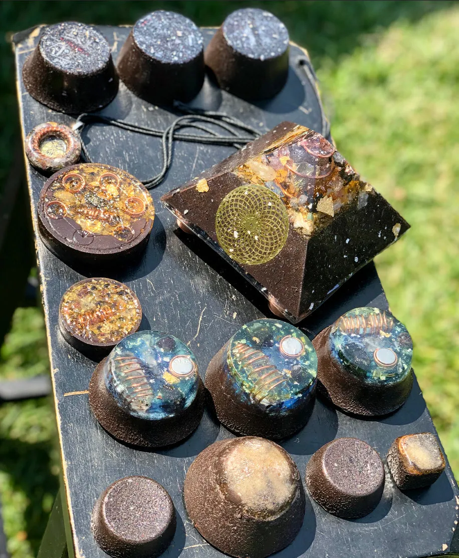 The “Family Pack” - 8-Sided Radionics Large Giza  (15 Hz), 6 Towerbusters, Smart Meter & Wi-Fi/Microwave Shields, 1 Amulet, 2 phone shields & 3 Freebies, 6 for repeat buyer ($243 in savings!)