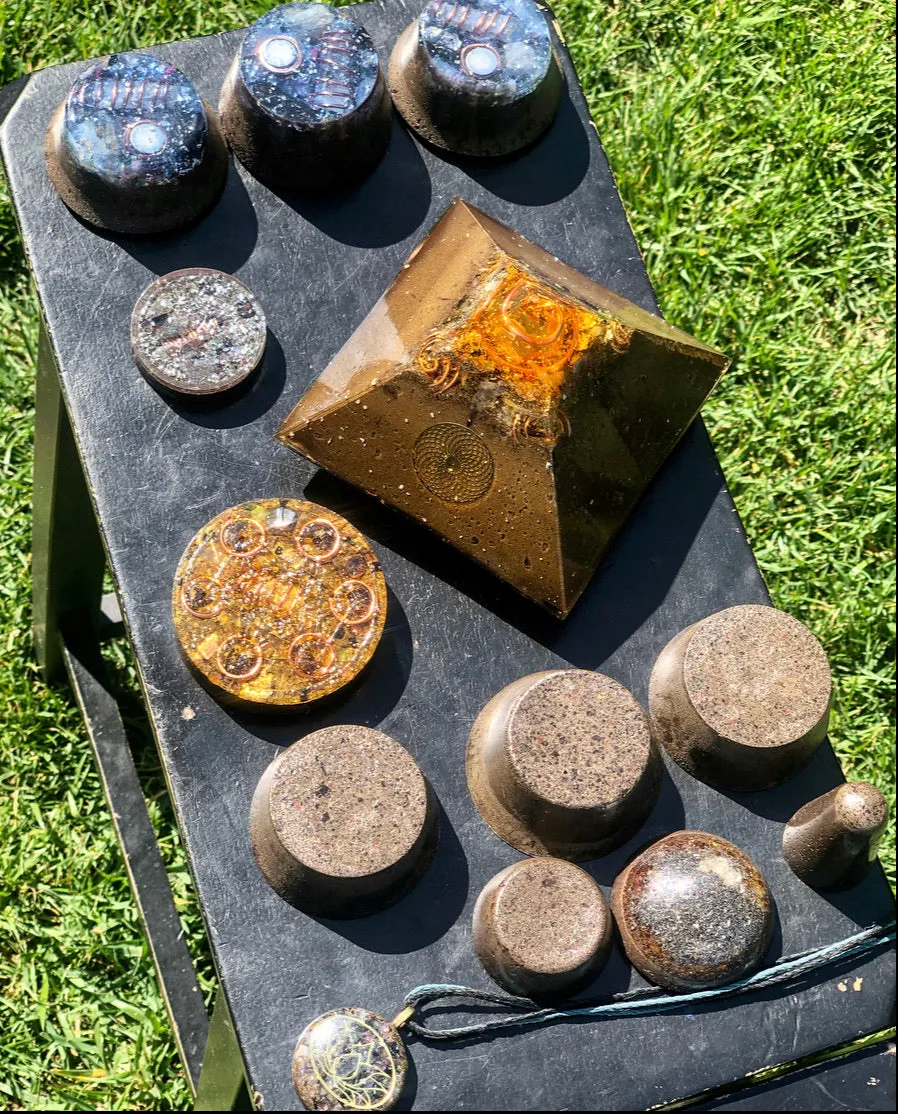 The “Family Pack” - 8-Sided Radionics Large Giza  (15 Hz), 6 Towerbusters, Smart Meter & Wi-Fi/Microwave Shields, 1 Amulet, 2 phone shields & 3 Freebies, 6 for repeat buyer ($243 in savings!)
