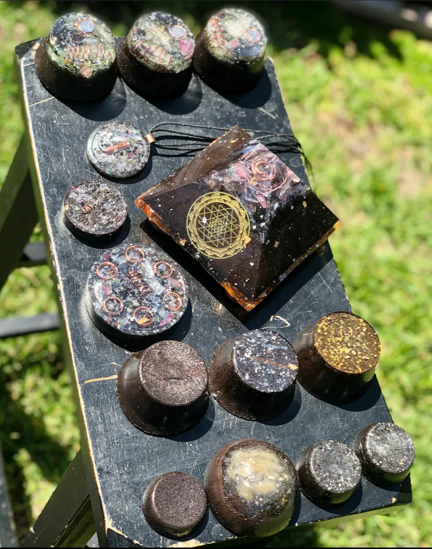 The “Family Pack” - 8-Sided Radionics Large Giza  (15 Hz), 6 Towerbusters, Smart Meter & Wi-Fi/Microwave Shields, 1 Amulet, 2 phone shields & 3 Freebies, 6 for repeat buyer ($243 in savings!)