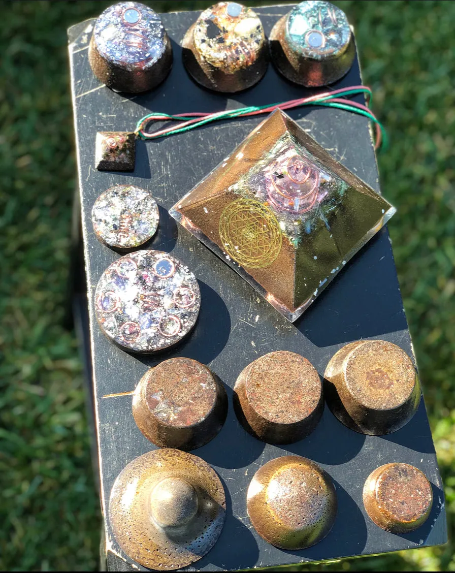 The “Family Pack” - 8-Sided Radionics Large Giza  (15 Hz), 6 Towerbusters, Smart Meter & Wi-Fi/Microwave Shields, 1 Amulet, 2 phone shields & 3 Freebies, 6 for repeat buyer ($243 in savings!)