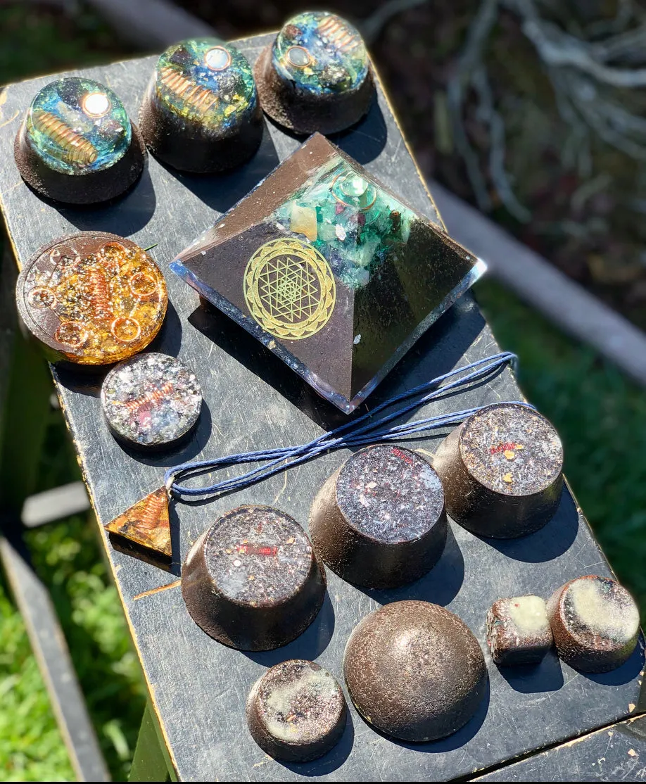 The “Family Pack” - 8-Sided Radionics Large Giza  (15 Hz), 6 Towerbusters, Smart Meter & Wi-Fi/Microwave Shields, 1 Amulet, 2 phone shields & 3 Freebies, 6 for repeat buyer ($243 in savings!)