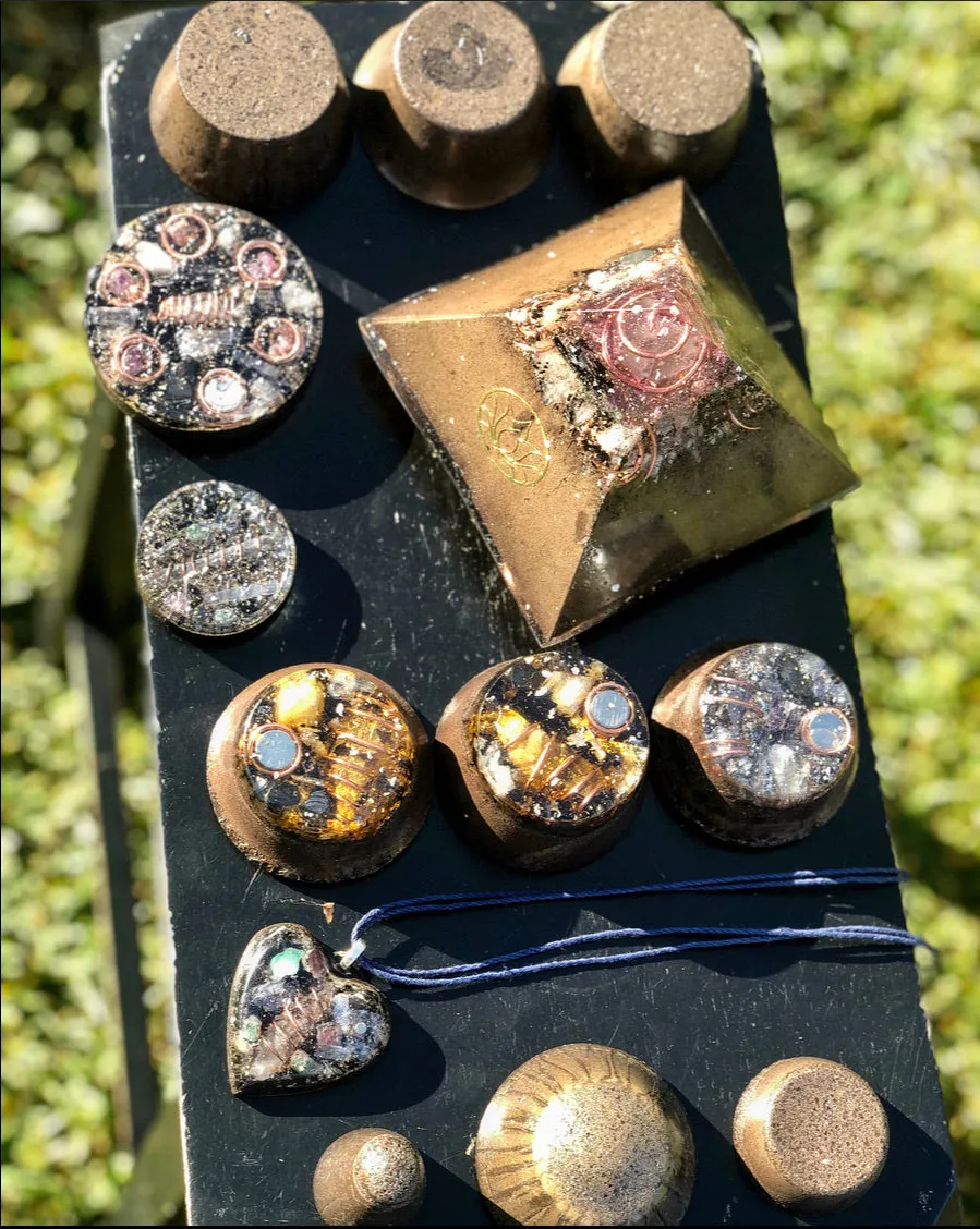 The “Family Pack” - 8-Sided Radionics Large Giza  (15 Hz), 6 Towerbusters, Smart Meter & Wi-Fi/Microwave Shields, 1 Amulet, 2 phone shields & 3 Freebies, 6 for repeat buyer ($243 in savings!)