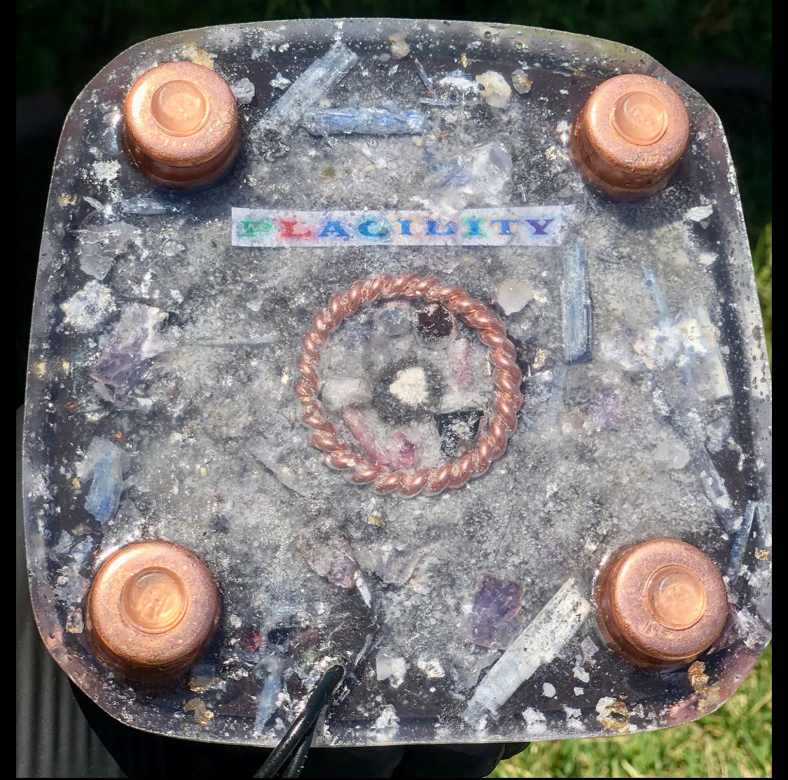 The "Nubian Chakra Equalizer" - 8 Sided, 15Hz or 30k Hz Radionics Orgone Pyramid   Tensor Ring