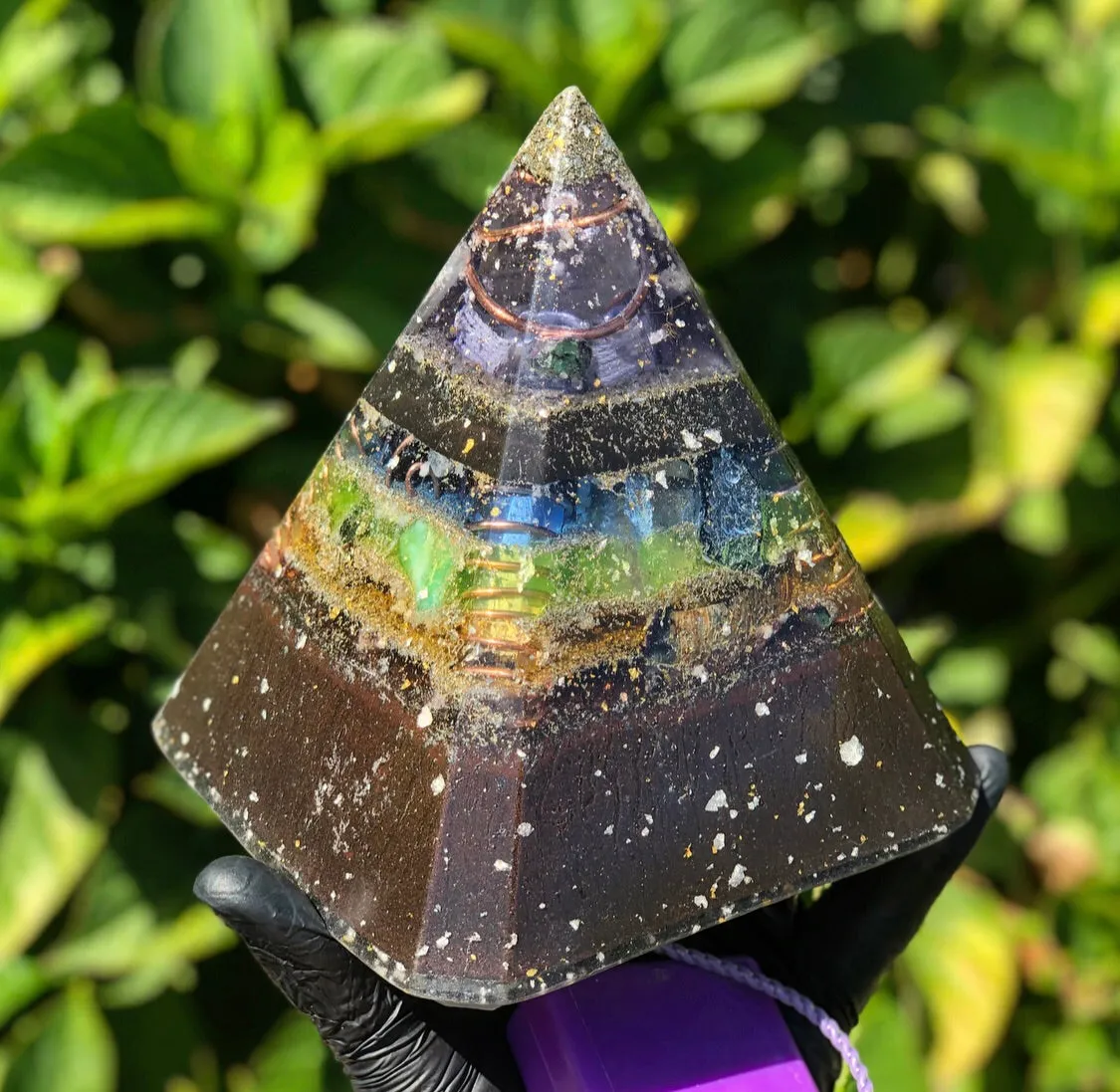 The "Nubian Chakra Equalizer" - 8 Sided, 15Hz or 30k Hz Radionics Orgone Pyramid   Tensor Ring
