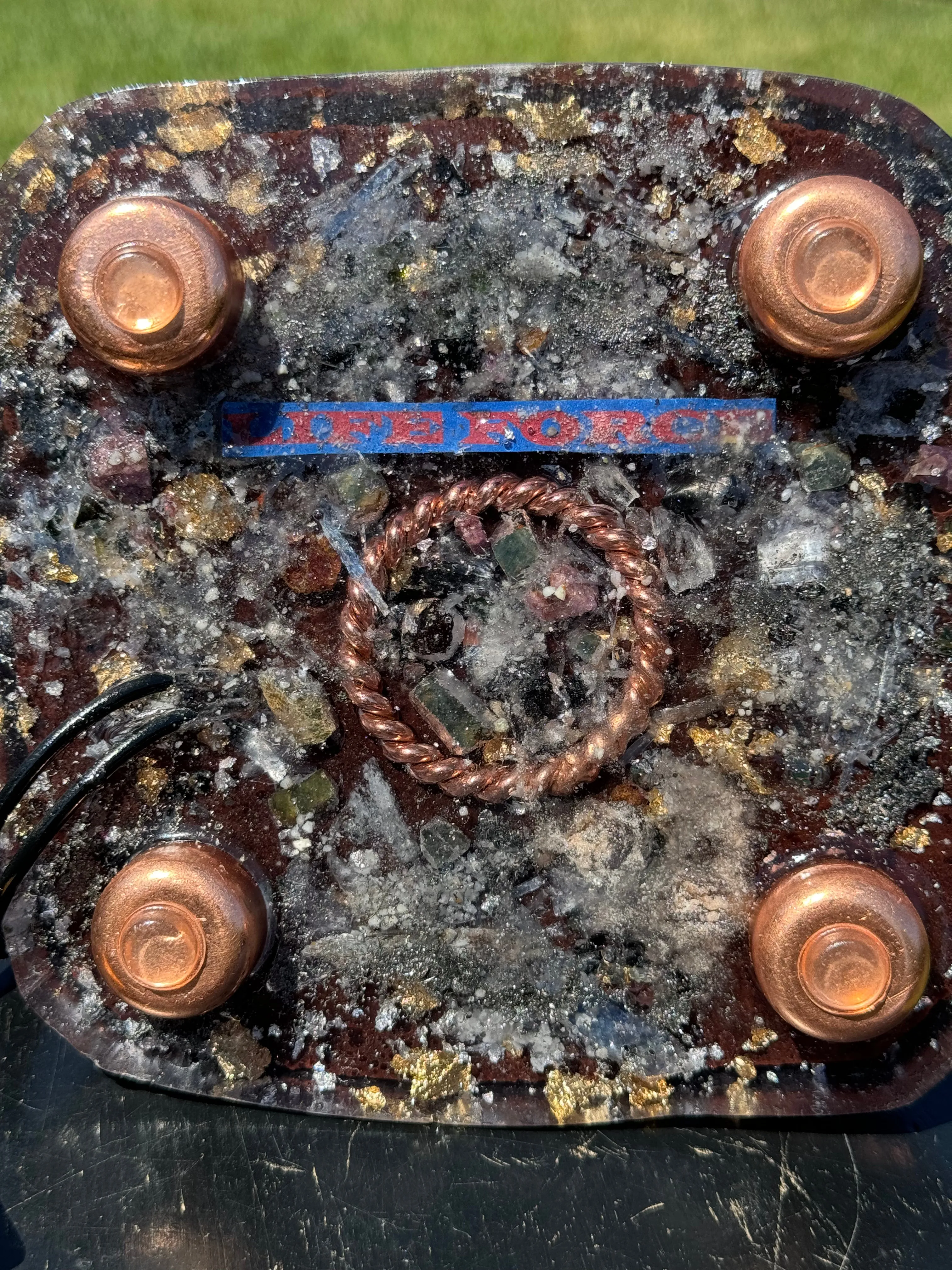 The "Nubian Chakra Equalizer" - 8 Sided, 15Hz or 30k Hz Radionics Orgone Pyramid   Tensor Ring