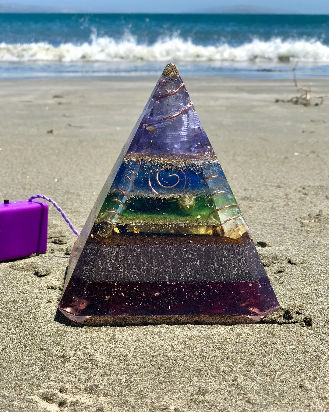 The "Nubian Chakra Equalizer" - 8 Sided, 15Hz or 30k Hz Radionics Orgone Pyramid   Tensor Ring