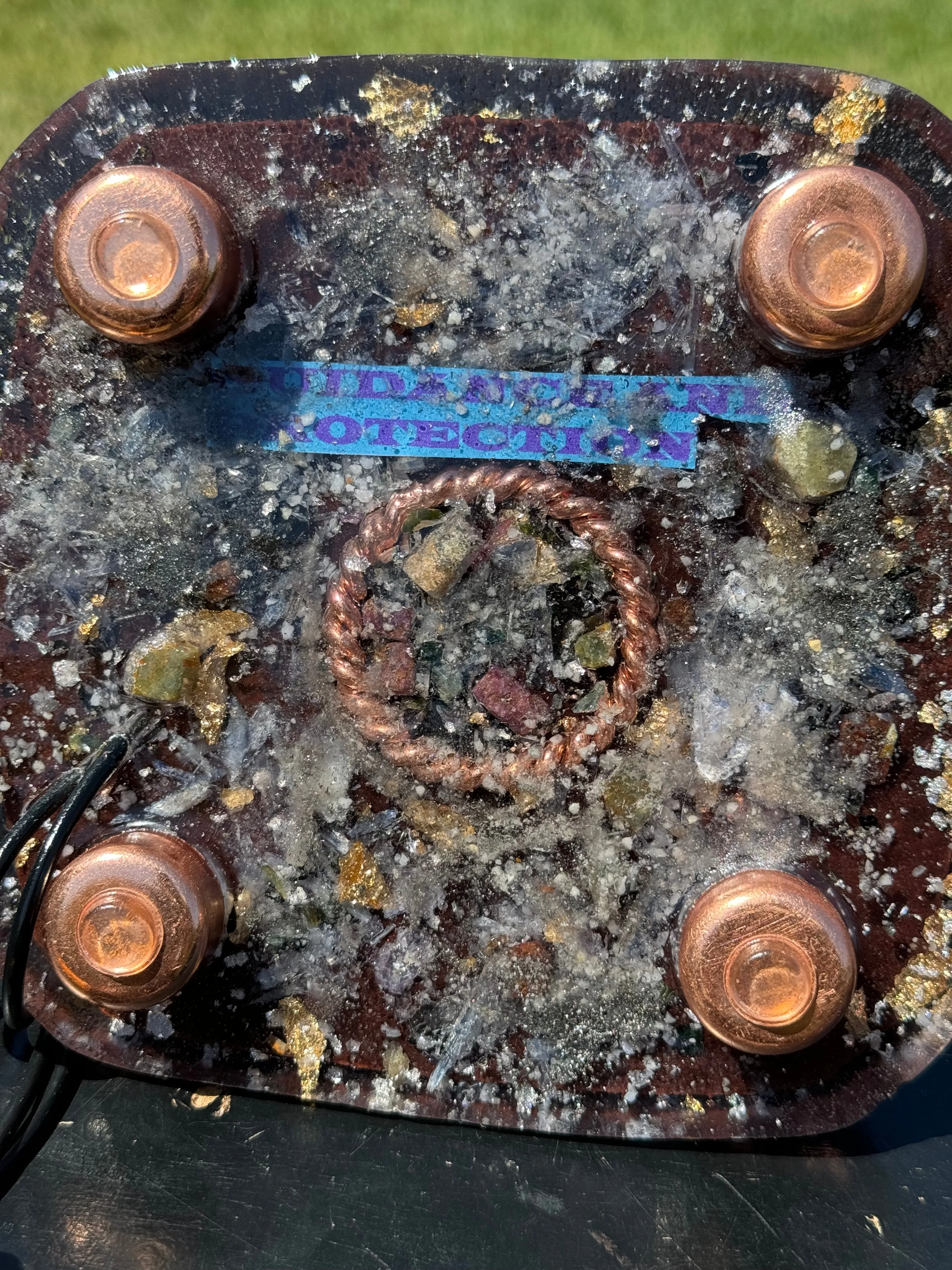The "Nubian Chakra Equalizer" - 8 Sided, 15Hz or 30k Hz Radionics Orgone Pyramid   Tensor Ring