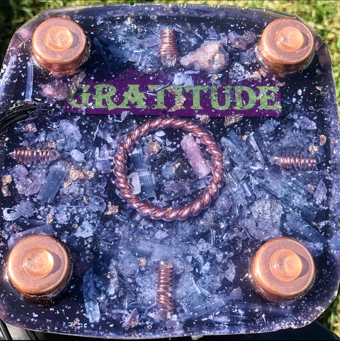 The "Nubian Chakra Equalizer" - 8 Sided, 15Hz or 30k Hz Radionics Orgone Pyramid   Tensor Ring