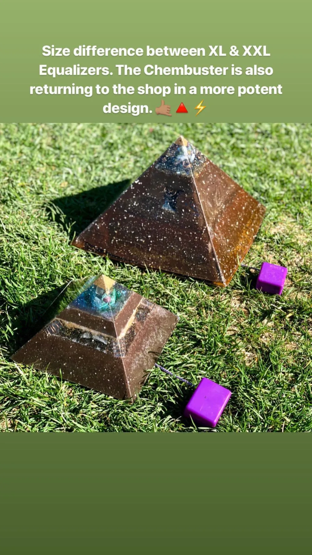 The “XXL Jumbo Giza Equalizer” -11x11” base- 15  lbs- Pulsed Radionics Orgone & Tensor Ring Pyramid