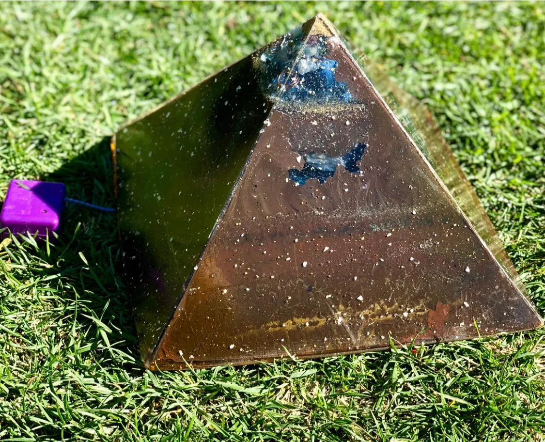 The “XXL Jumbo Giza Equalizer” -11x11” base- 15  lbs- Pulsed Radionics Orgone & Tensor Ring Pyramid
