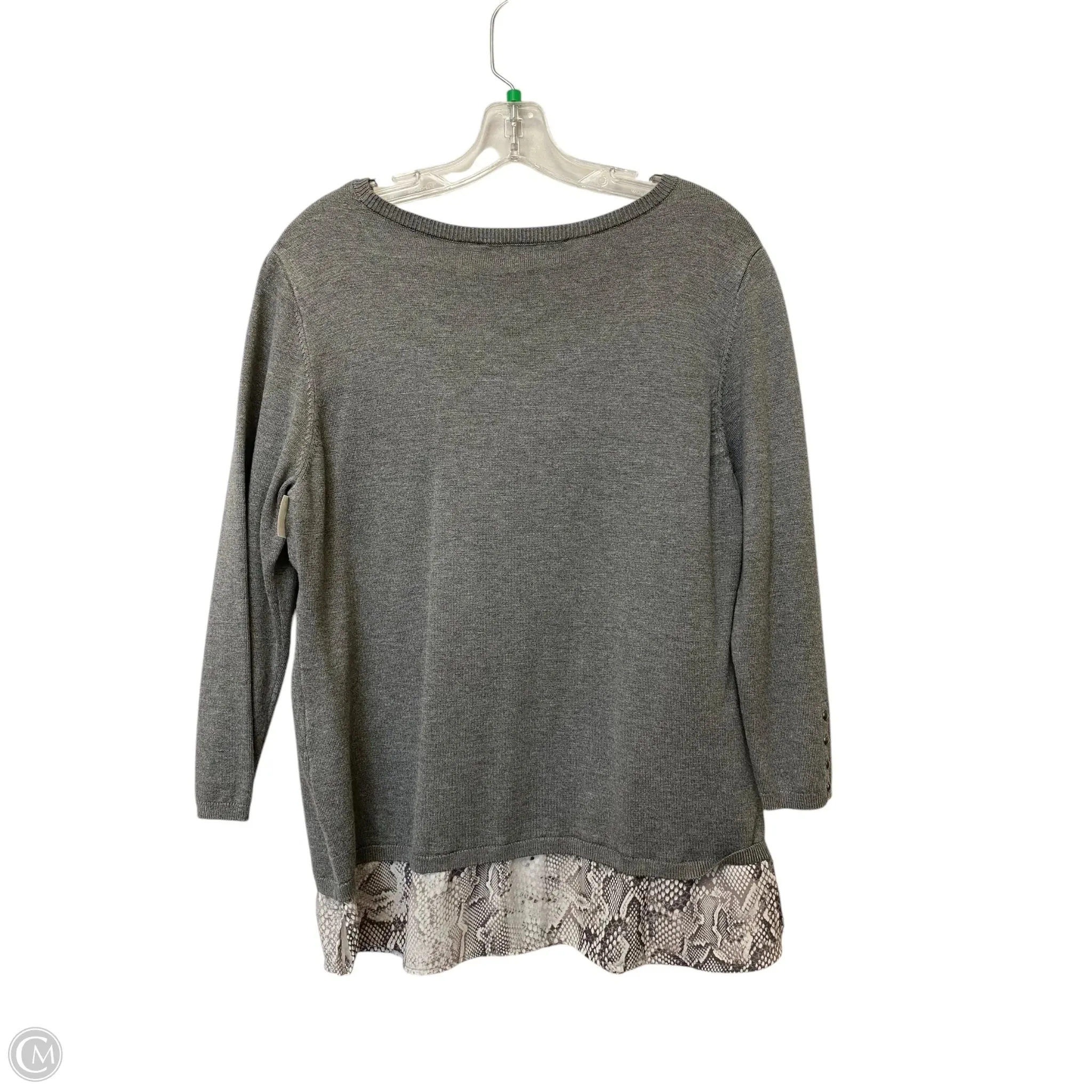 Top Long Sleeve By White House Black Market In Grey, Size: L