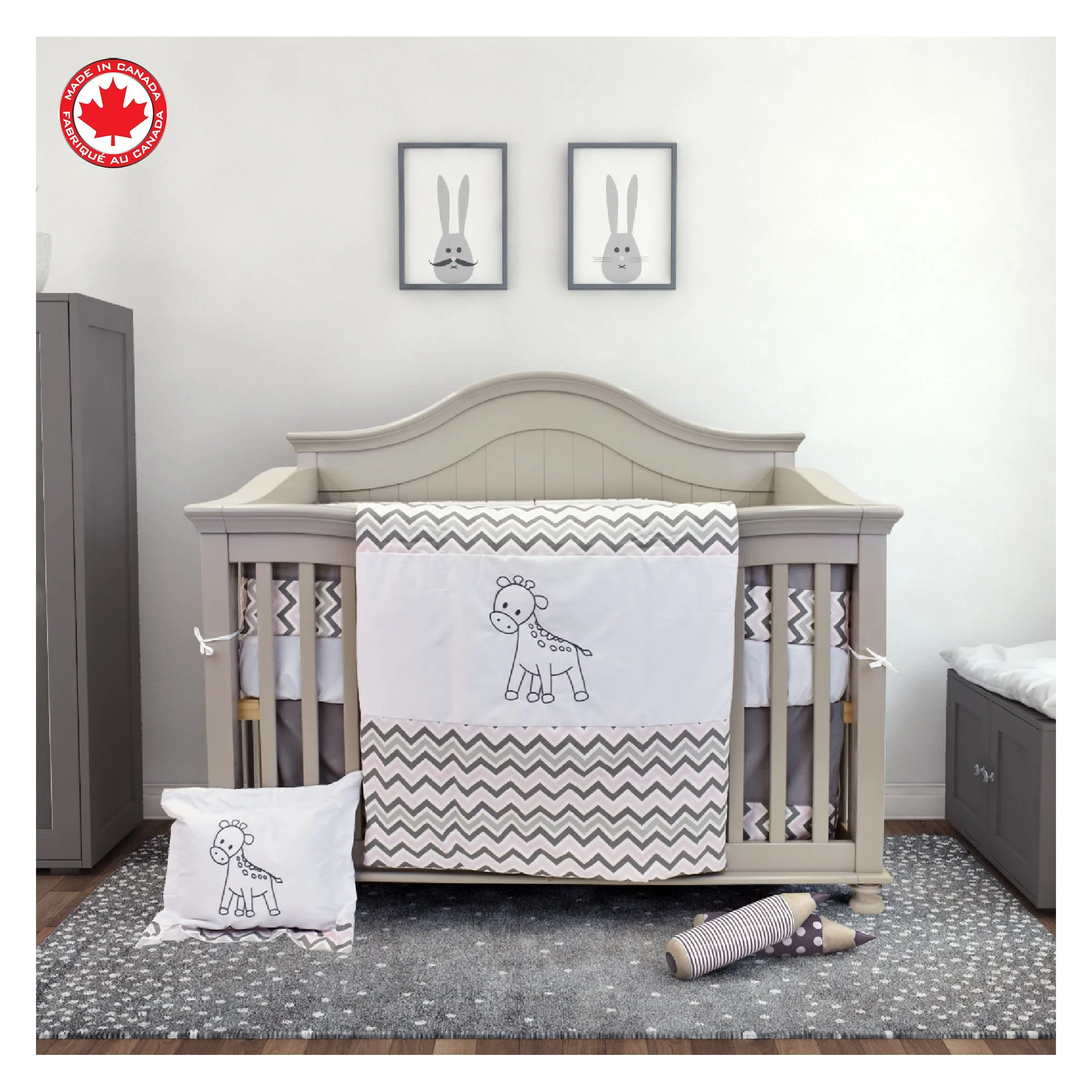 Transform your baby’s room with this 7-piece cozy bedding set