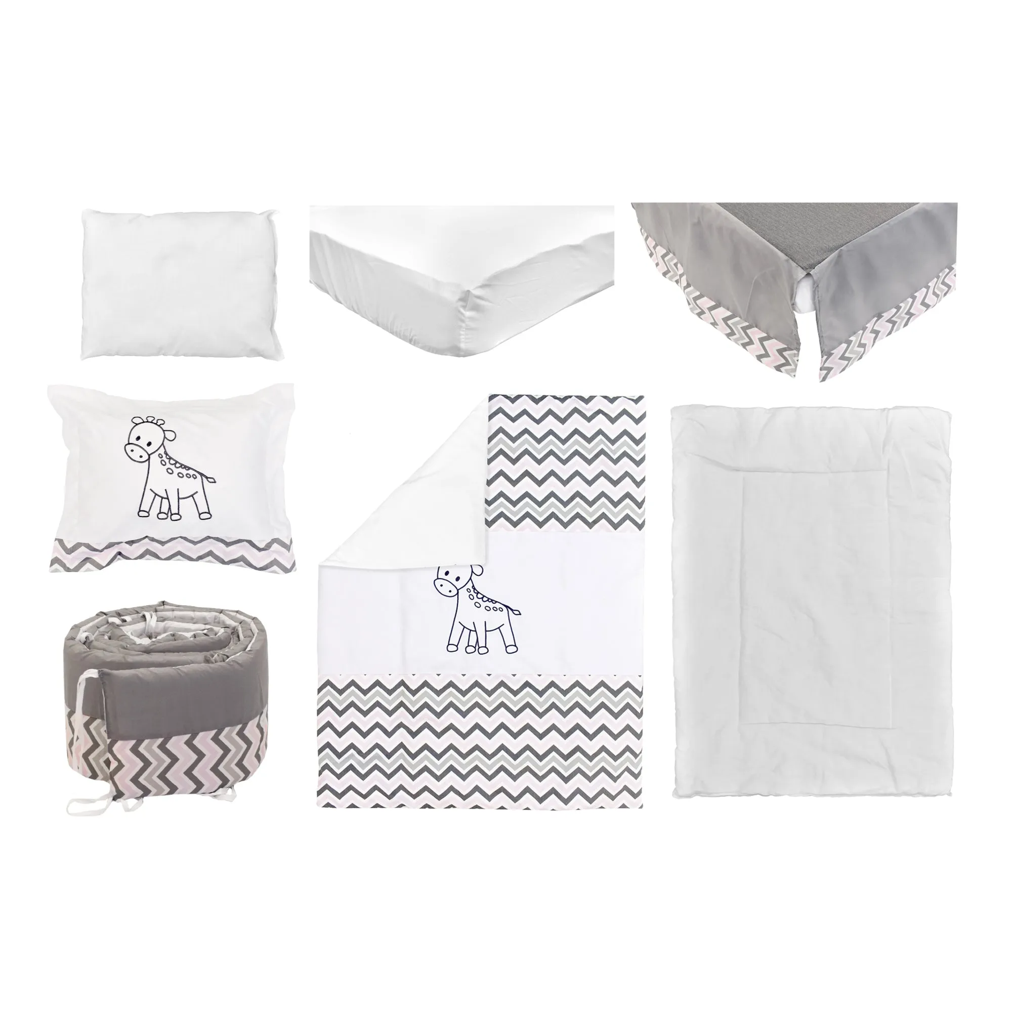 Transform your baby’s room with this 7-piece cozy bedding set