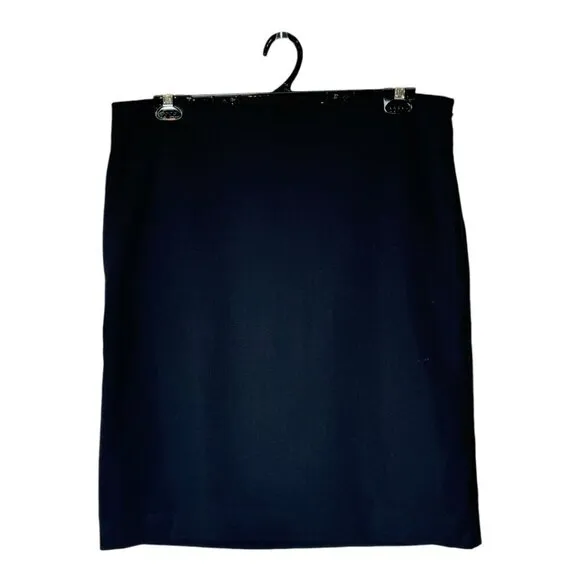 TSE Skirt Women 14 Black Wool Straight Pencil Knee Length Career Corpcore