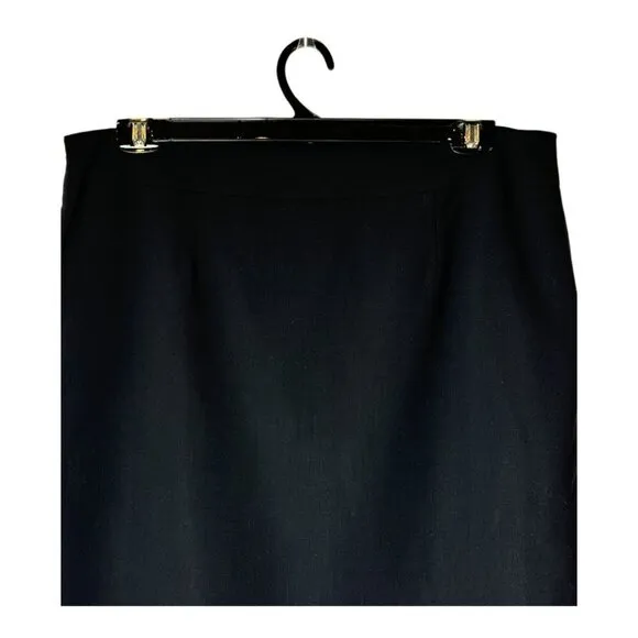 TSE Skirt Women 14 Black Wool Straight Pencil Knee Length Career Corpcore