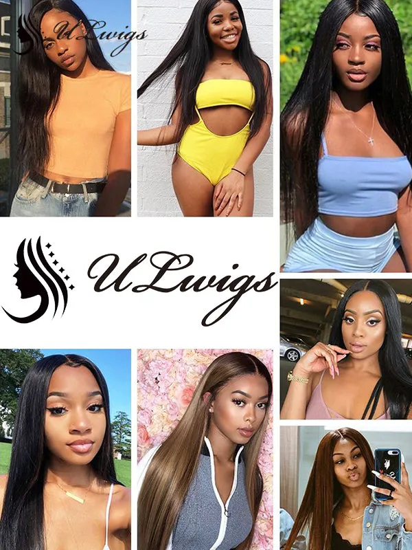 ULWIGS 3 Bundles/Pack Hair Extensions Straight Natural Black Color