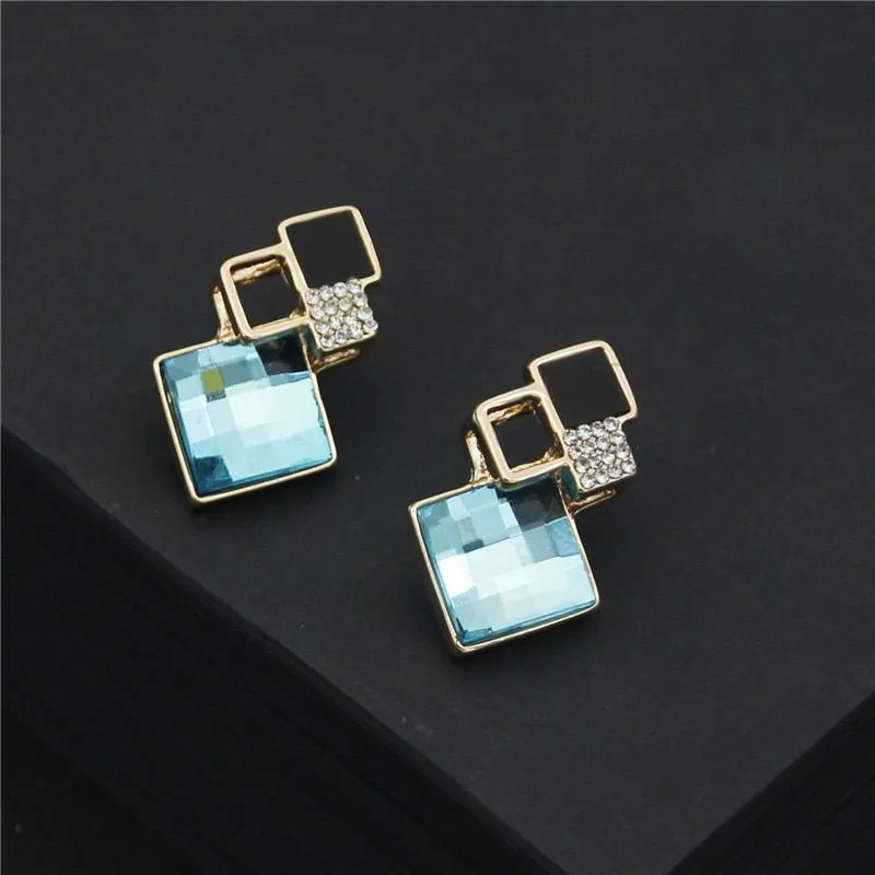 Unique Bridal Jewelry Set for Women Zircon Pendant Necklace Earrings