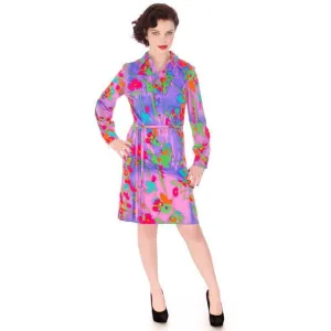 Vintage Shirt Dress Vivid Colors 1970S Anika  38-42 Bust