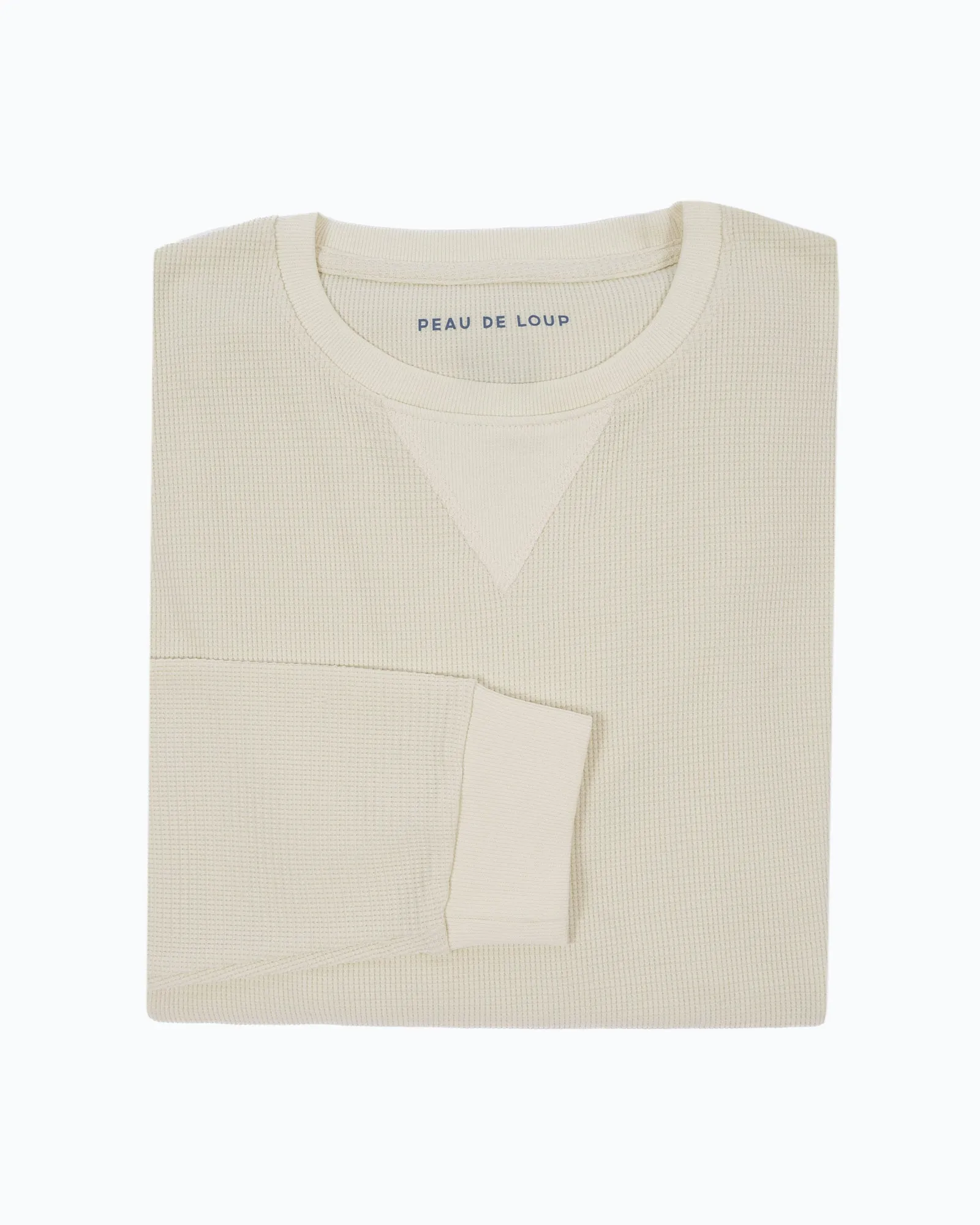 Waffle Long Sleeve Crewneck Off White