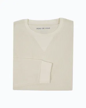 Waffle Long Sleeve Crewneck Off White