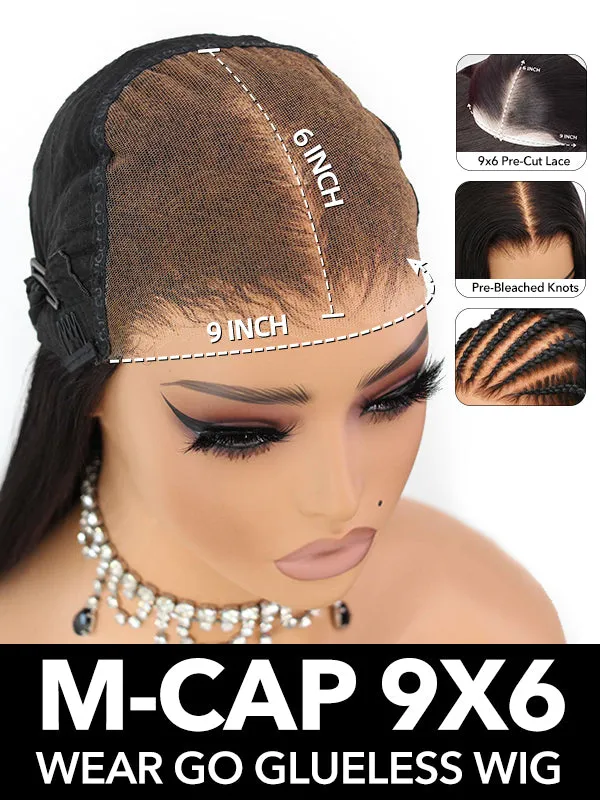 Wavymy Brown Layered Wave Shorb Bob Wigs M-Cap 9x6 Pre-Cut Lace Wear Go Glueless Wigs 180 Density