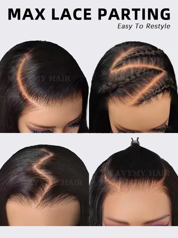Wavymy Brown Layered Wave Shorb Bob Wigs M-Cap 9x6 Pre-Cut Lace Wear Go Glueless Wigs 180 Density