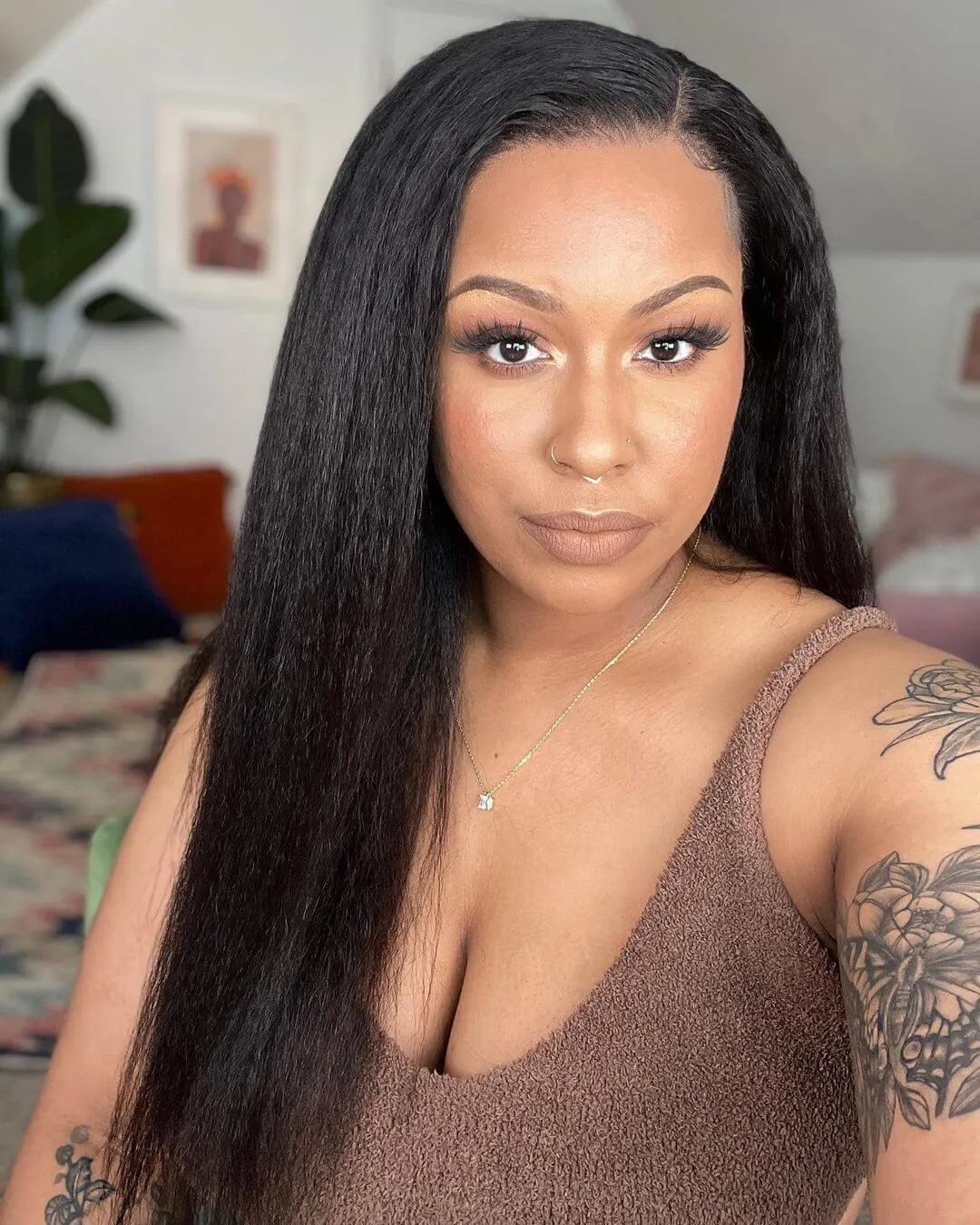 Wavymy Kinky Straight 4x4 Lace Closure Wigs Swiss Lace Part Human Hair Wigs
