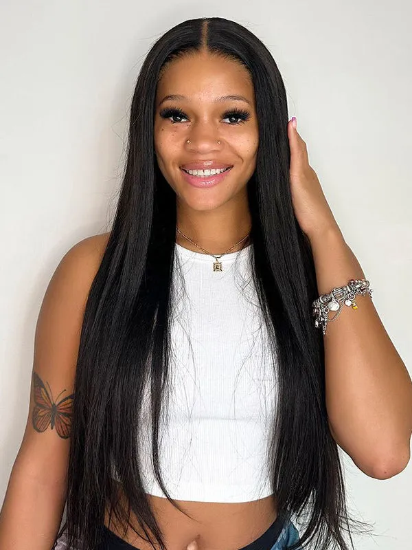 Wavymy Upgrade 9x6 T-Part Lace Straight Wig Pre-Plucked Wear Go Glueless Wigs 180% Density