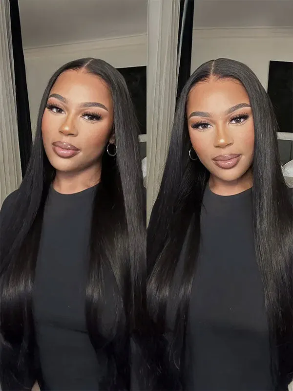 Wavymy Upgrade 9x6 T-Part Lace Straight Wig Pre-Plucked Wear Go Glueless Wigs 180% Density