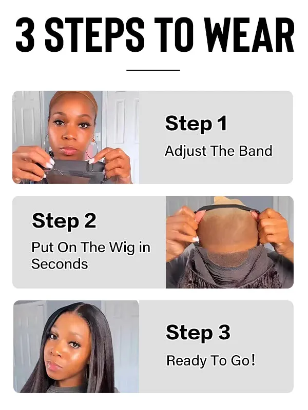 Wavymy Upgrade 9x6 T-Part Lace Straight Wig Pre-Plucked Wear Go Glueless Wigs 180% Density