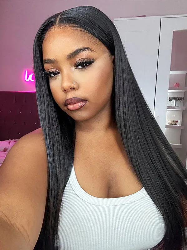Wavymy Upgrade 9x6 T-Part Lace Straight Wig Pre-Plucked Wear Go Glueless Wigs 180% Density