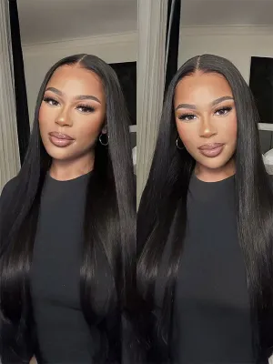 Wavymy Upgrade 9x6 T-Part Lace Straight Wig Pre-Plucked Wear Go Glueless Wigs 180% Density