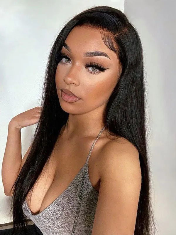 Wavymy Wear & Go Wigs Dome Cap Glueless HD Lace Straight 13x4 Lace Front Wigs 180% Density