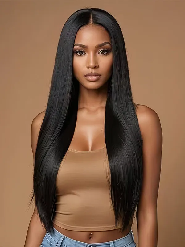 Wavymy Wear & Go Wigs Dome Cap Glueless HD Lace Straight 13x4 Lace Front Wigs 180% Density