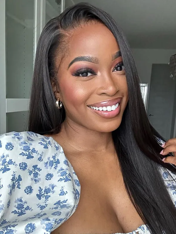 Wavymy Wear & Go Wigs Dome Cap Glueless HD Lace Straight 13x4 Lace Front Wigs 180% Density