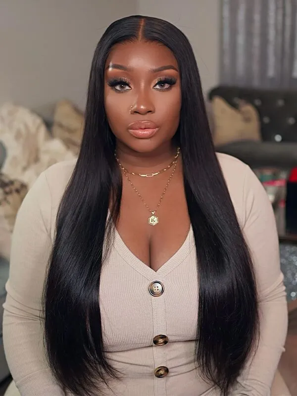 Wavymy Wear & Go Wigs Dome Cap Glueless HD Lace Straight 13x4 Lace Front Wigs 180% Density