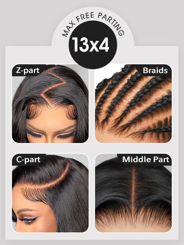 Wavymy Wear & Go Wigs Dome Cap Glueless HD Lace Straight 13x4 Lace Front Wigs 180% Density
