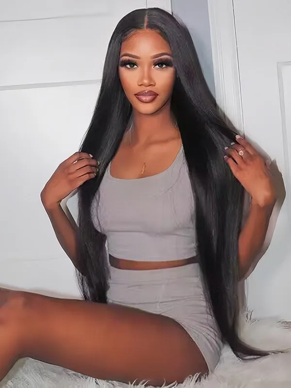 Wavymy Wear & Go Wigs Dome Cap Glueless HD Lace Straight 13x4 Lace Front Wigs 180% Density