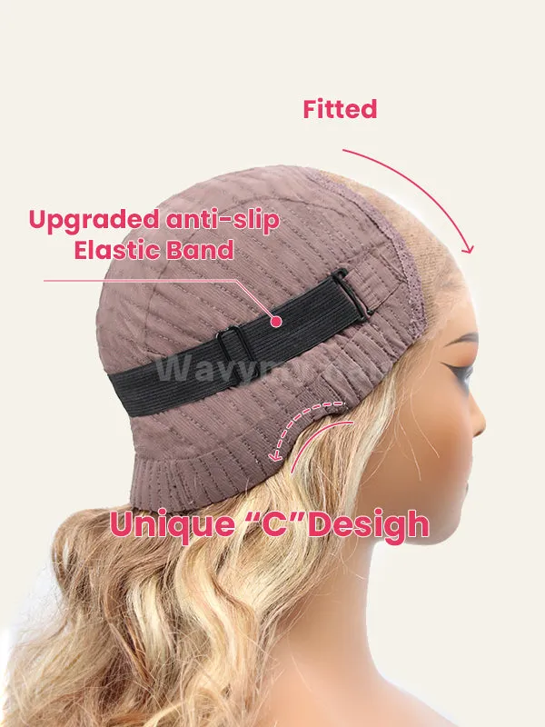 Wavymy Wear Go Glueless Wig Ash Blonde Honey Highlight Body Wave  Pre Cut 4x6 Lace Wig Preplucked with Natural Hairline