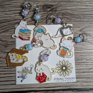 White Cat Calvacade Markers & Earrings