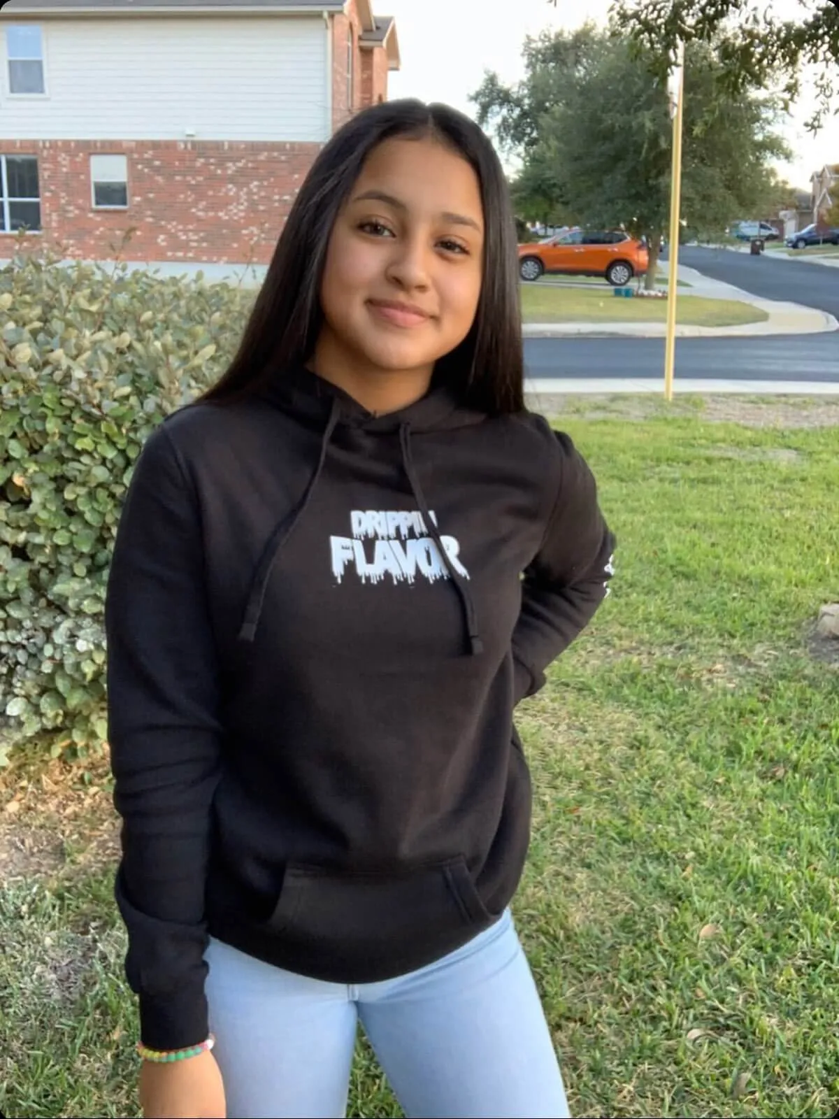 White Drippin Flavor | Black Hoodie